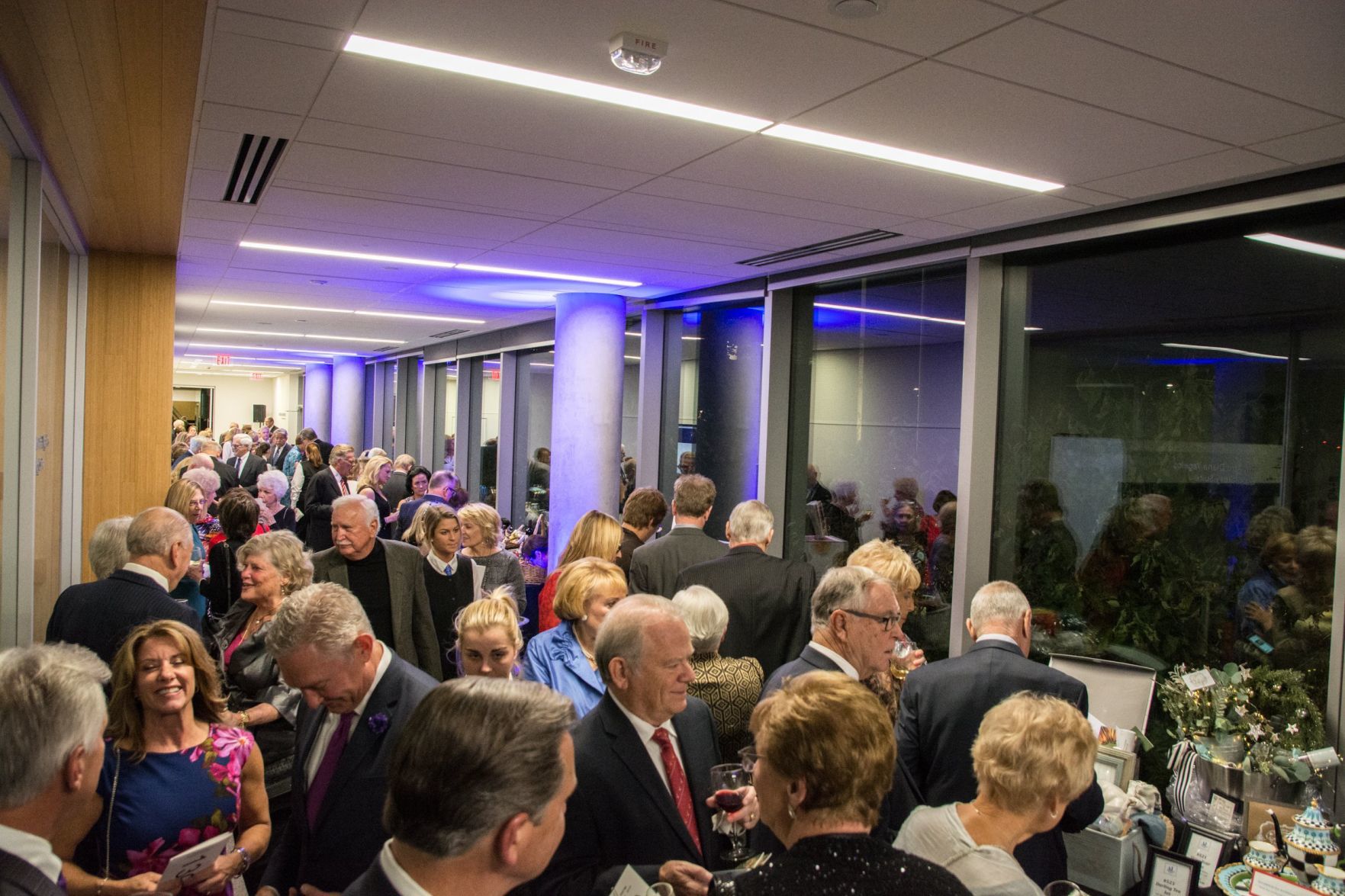 Guests move between areas of the event and bid on silent auction items